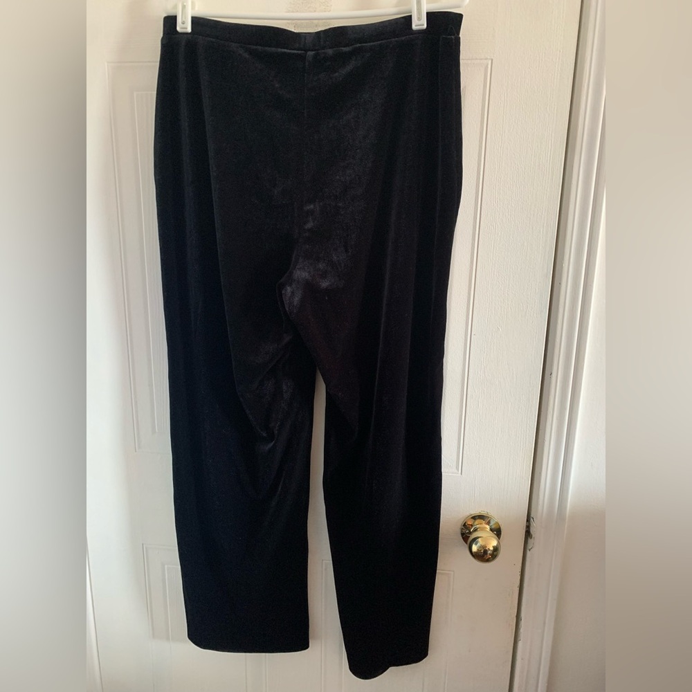 VTG Velour Wide Leg Holt Renfrew Black Pants Large Made in Canada - Picture 2 of 4